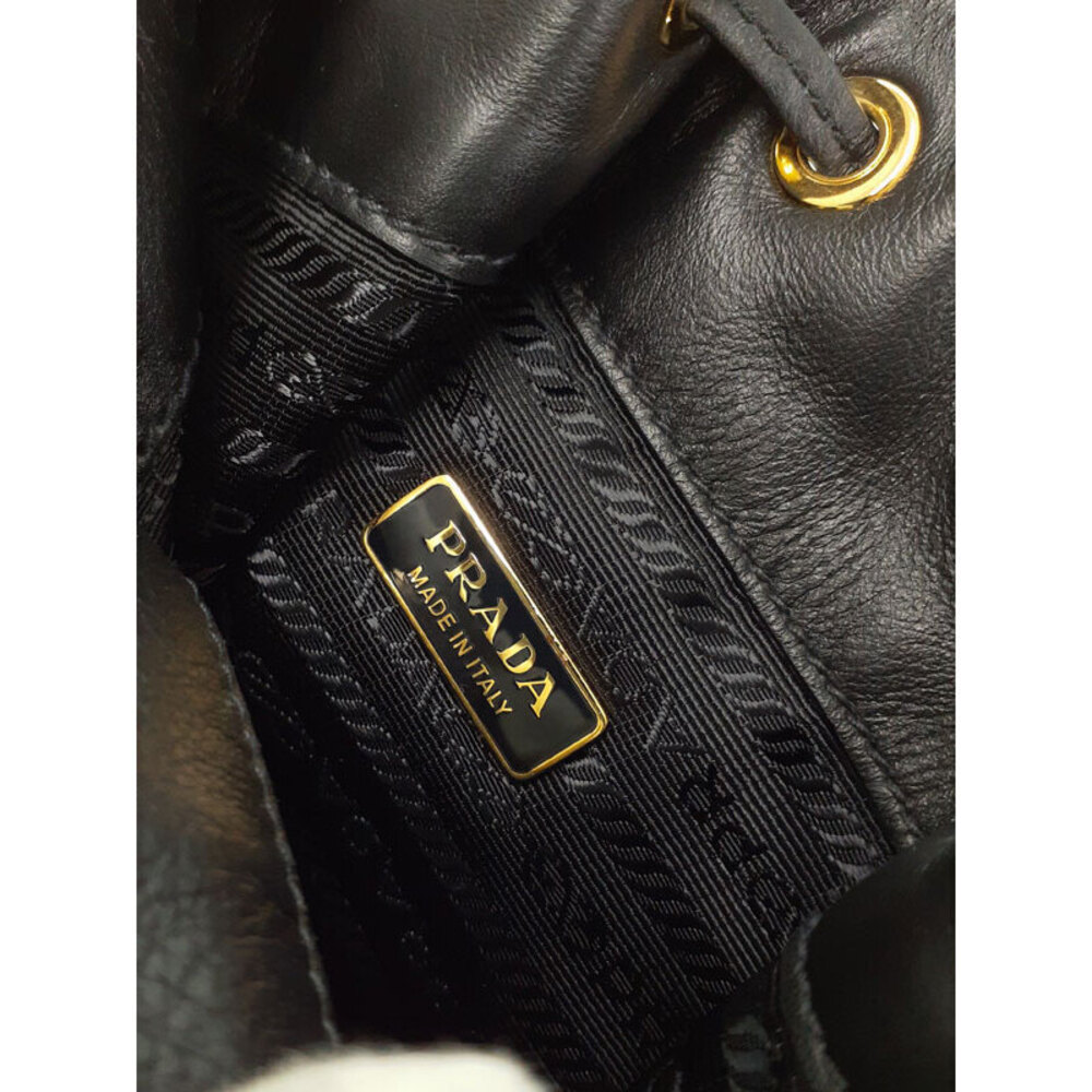 Prada Vitello Daino Soft Drawstring Bucket Bag black - Picture 8 of 9